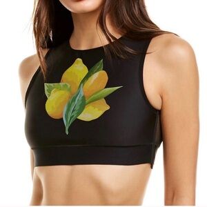 Ultracor Black Crop Top with Lemon Design